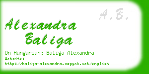 alexandra baliga business card